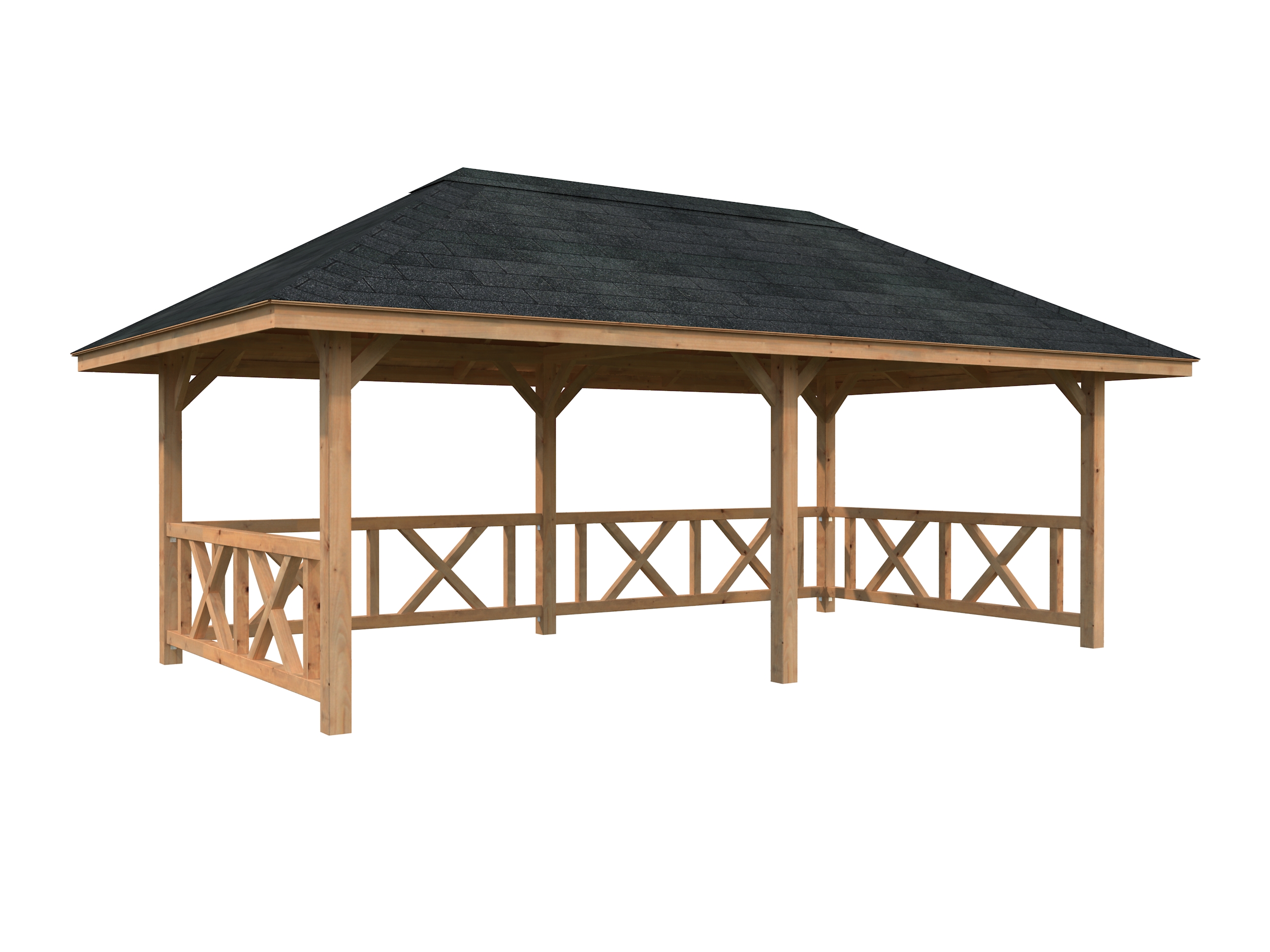 Palmako Pavillon Bianca 16,6 m² Set 107 grau tauchgrundiert