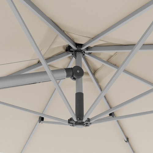 doppler Pendelschirm EXPERT 300 x 300 cm, Aluminium Silber / 100 % Polypropylen 220 g/m²