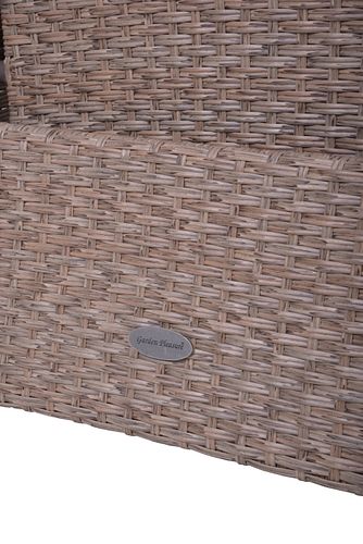 Garden Pleasure Gartenmöbel Set BRAGA 04, Tisch 180 x 90 + 6 Sessel, Polyrattan / Akazie / Kissen 100 % Polyester