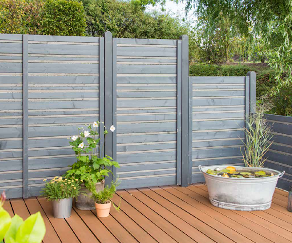 BM Serie TYP 223 Grundelement, 90 x 180cm, Fichte Basaltgrau/Hellgrau