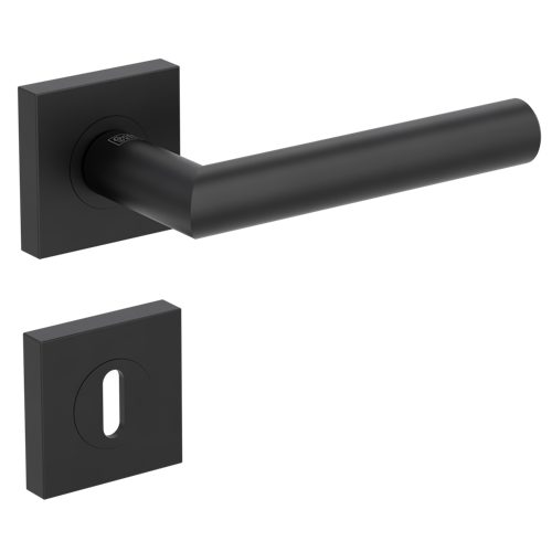 Griffwerk LUCIA PROFESSIONAL PVD+ Schraubtechnik GK3 Rosetten eckig Buntbart Graphitschwarz PVD+