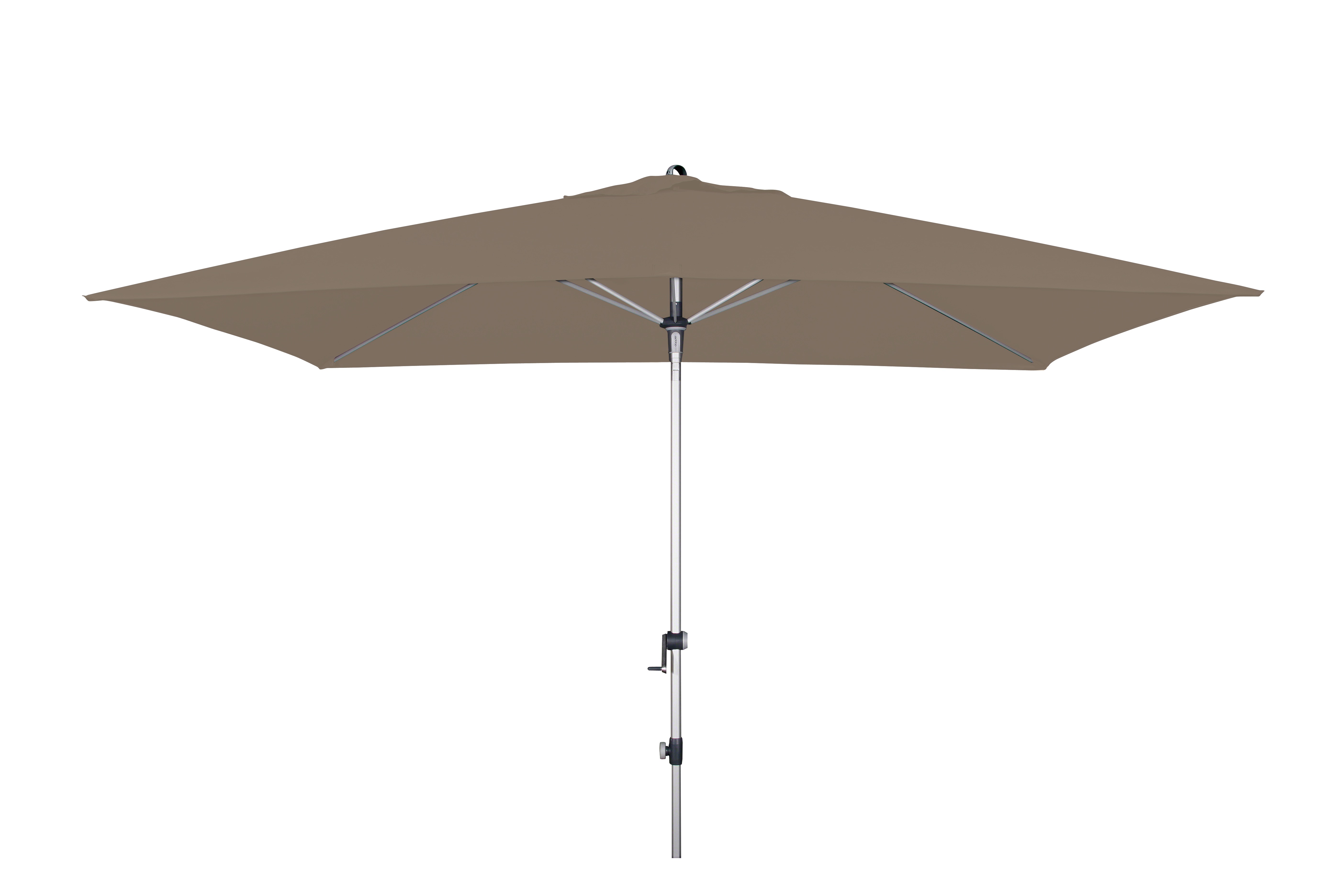 doppler Mittelmastschirm EXPERT 300 x 200 Auto-Tilt, Aluminium Silber / 100 % Polyester 180 g/m² Greige