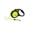 Vorschaubild flexi New NEON Gurt 5m schwarz/neongelb Roll-Leine für Hunde