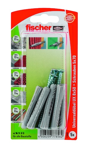 FISCHER Universaldübel UX 8x50 SK (5 Stück)