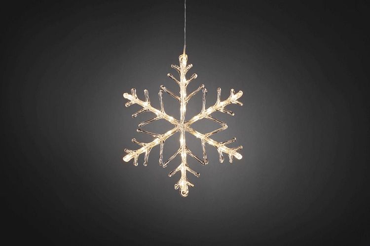Konstsmide Weihnachtsbeleuchtung  LED Acryl Schneeflocke, 24 warmweiße Dioden