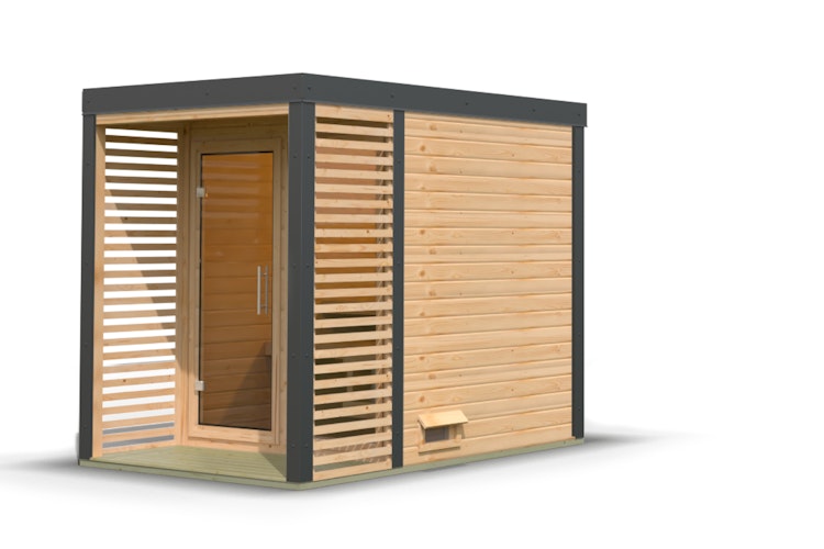 Karibu Saunahaus Ares 1 - Hybridhaus mit Metallrahmen - 38 mm inkl. gratis Sauna-Zubehörset im Wert von 234,94 €