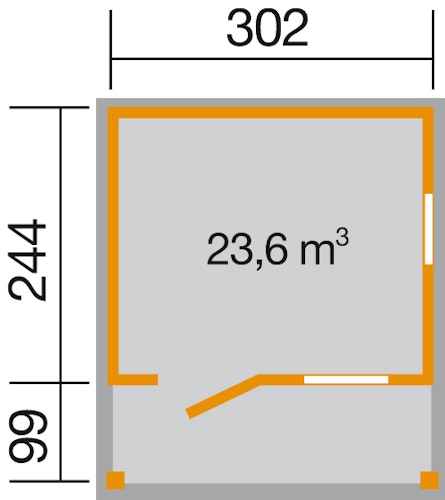 Weka Gartenhaus Satteldachhaus 820 - 20 mm