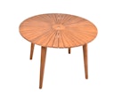 Vorschaubild Garden Pleasure Gartenmöbel Set FREMONT / ARVADA, Tisch Ø 110 + 4 Sessel, Akazie / Polyrattan Pfeffergrau / Kissen 100 % Polyester Taupe