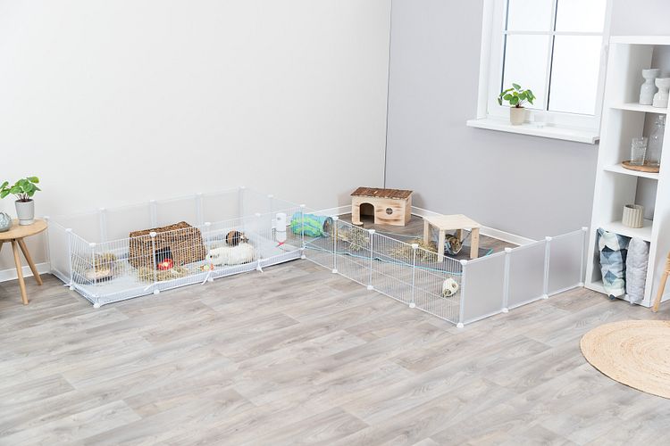 TRIXIE Indoor Freilaufgehege, Metall/Kunststoff, 140 × 35 × 70 cm, weiß
