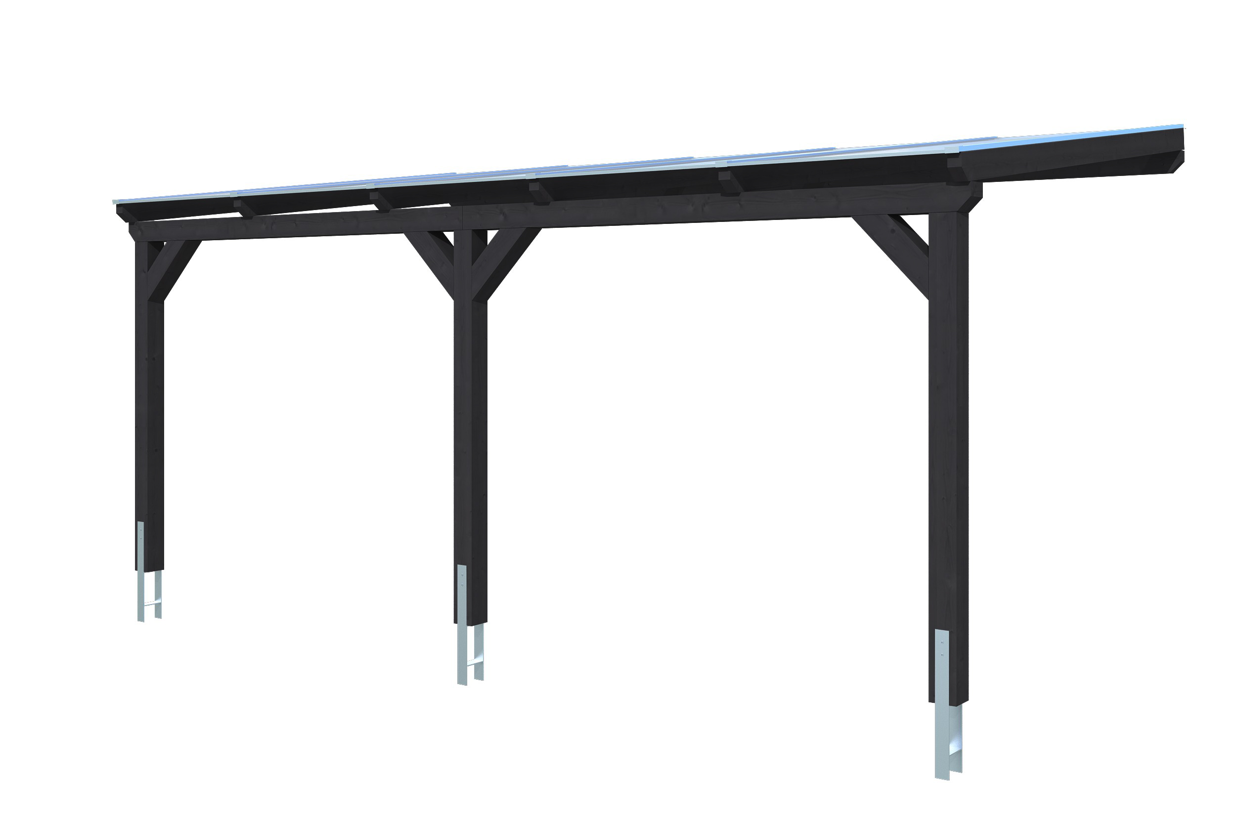 Skan Holz Wandanbau-Carport Vogtland 300 x 541 cm-anthrazit Holzcarport