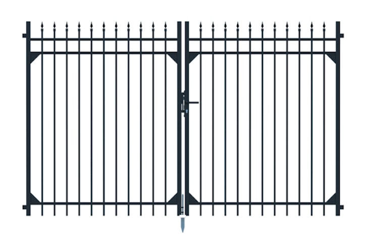 Alberts® Doppeltor Columbus, Alu,matt schw.Kst.b., lichte Breite 3010 mm, Höhe 1800 mm 510527