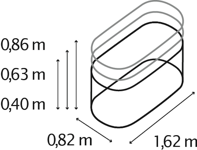 Vitavia Hochbeet Terra Basic 82 x 162 cm - 450/750/1000 l