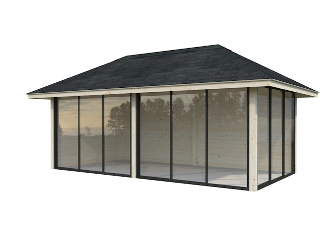 Palmako Pavillon Bianca 16,6 m² Set 502 Slide Plus mit Isolierglas-Schiebetüren
