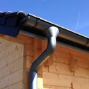 Metall Dachrinnenset für Skan Holz Carport Schwaben Breite 434 cm mit Kunststofffallrohr(en)