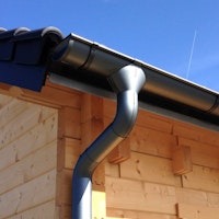 Metall Dachrinnenset für Karibu Doppelcarport Classic und Premium 1-3 mit Kunststofffallrohr(en)