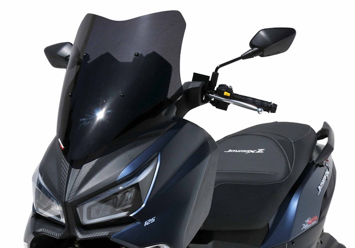 ERMAX Scooterscheibe Sport Acrylic durchsichtig Schwarz getönt für SYM Joymax Z + 125; Joymax Z + 300