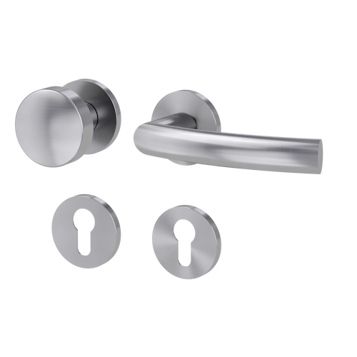 Griffwerk Wechselgarnitur VAYA 178 LORITA fast2fix Fast2Fix Rosetten rund Knopf R2 Edelstahl matt R