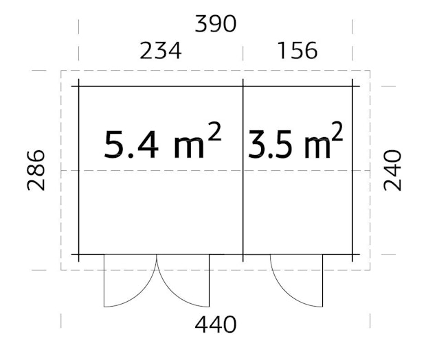 Palmako Gerätehaus Jari 8,9 m² - 28 mm