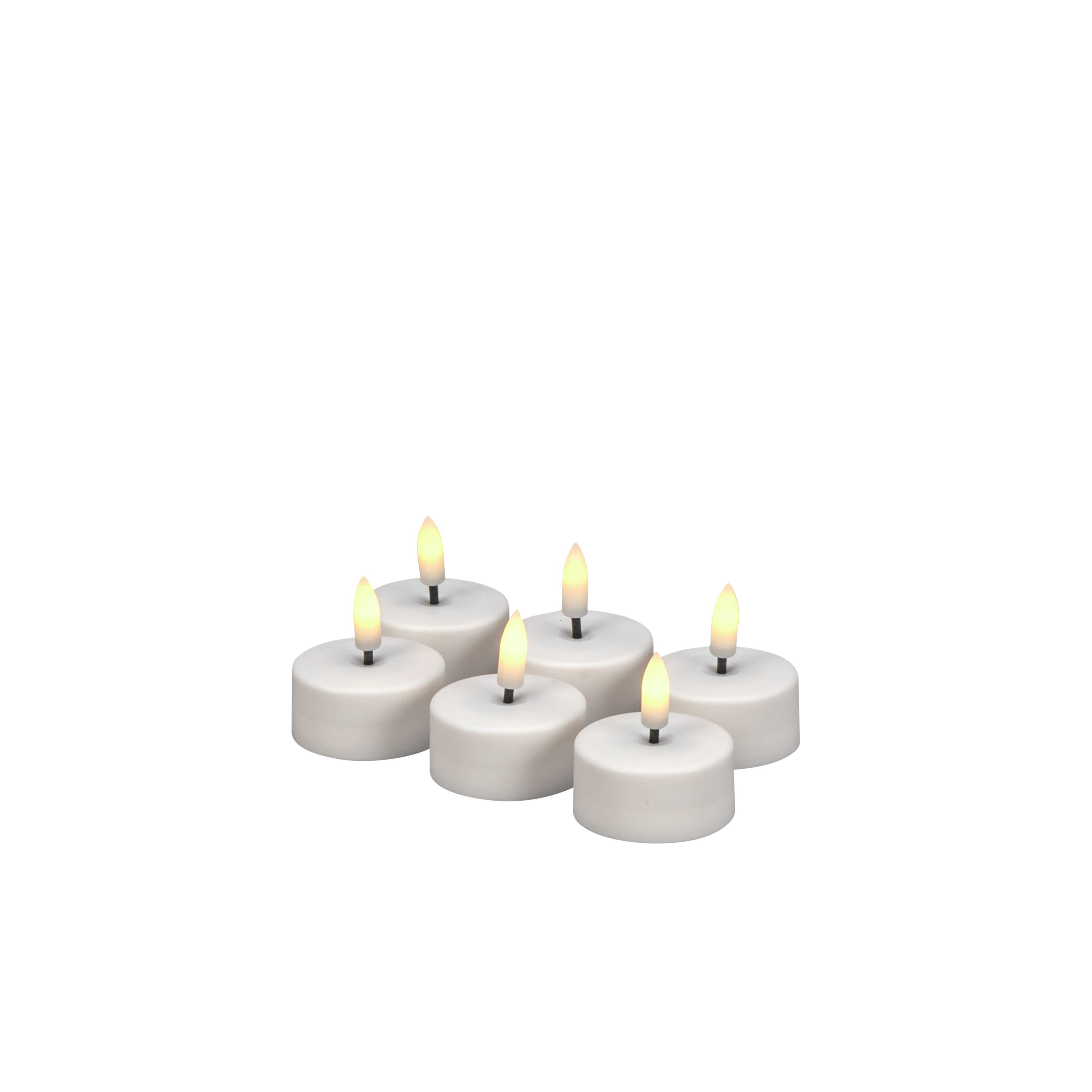 Konstsmide Weihnachtsbeleuchtung LED Teelichter weiß, warmweiße LED 6er Set