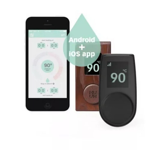 Karibu 9 kW Bio-Kombiofen anthrazit inkl. Huum WLAN Steuergerät mit App-Steuerung