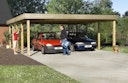 Weka Doppelcarport 609 mit Stahlblech-Trapezdachplatten