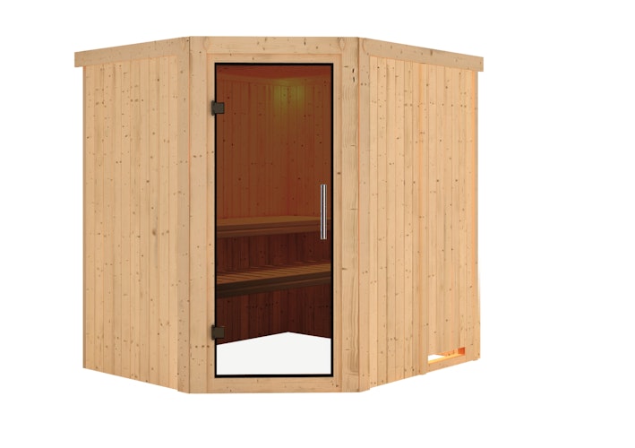 Karibu Sauna Lilja - 68 mm Systemsauna - 230 Volt Plug & Play inkl. gratis Sauna-Zubehörset im Wert von 234,94 €