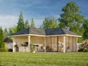 Vorschaubild Palmako Pavillon Bianca 24,9 m² Set 511 Slide Plus mit Isolierglas-Schiebetüren
