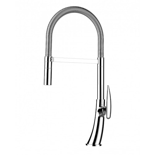 Wasserhahn Küchenarmatur, LEAF, mit 360° schwenkbarem Auslauf, abnehmbare 2 strahl Handbrause, Verchromt