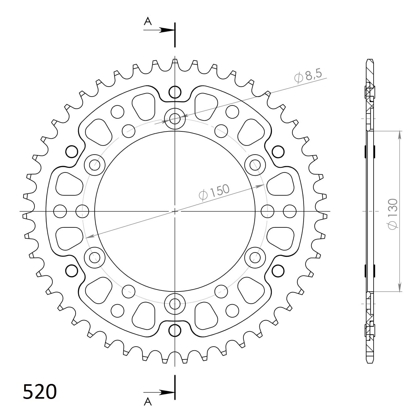 Supersprox Stealth-Kettenrad 520 47Z (Gold)