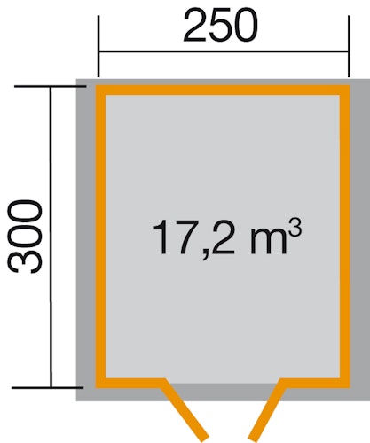 Weka 28 mm Gartenhaus Premium 28 mit Vordach (20 cm)