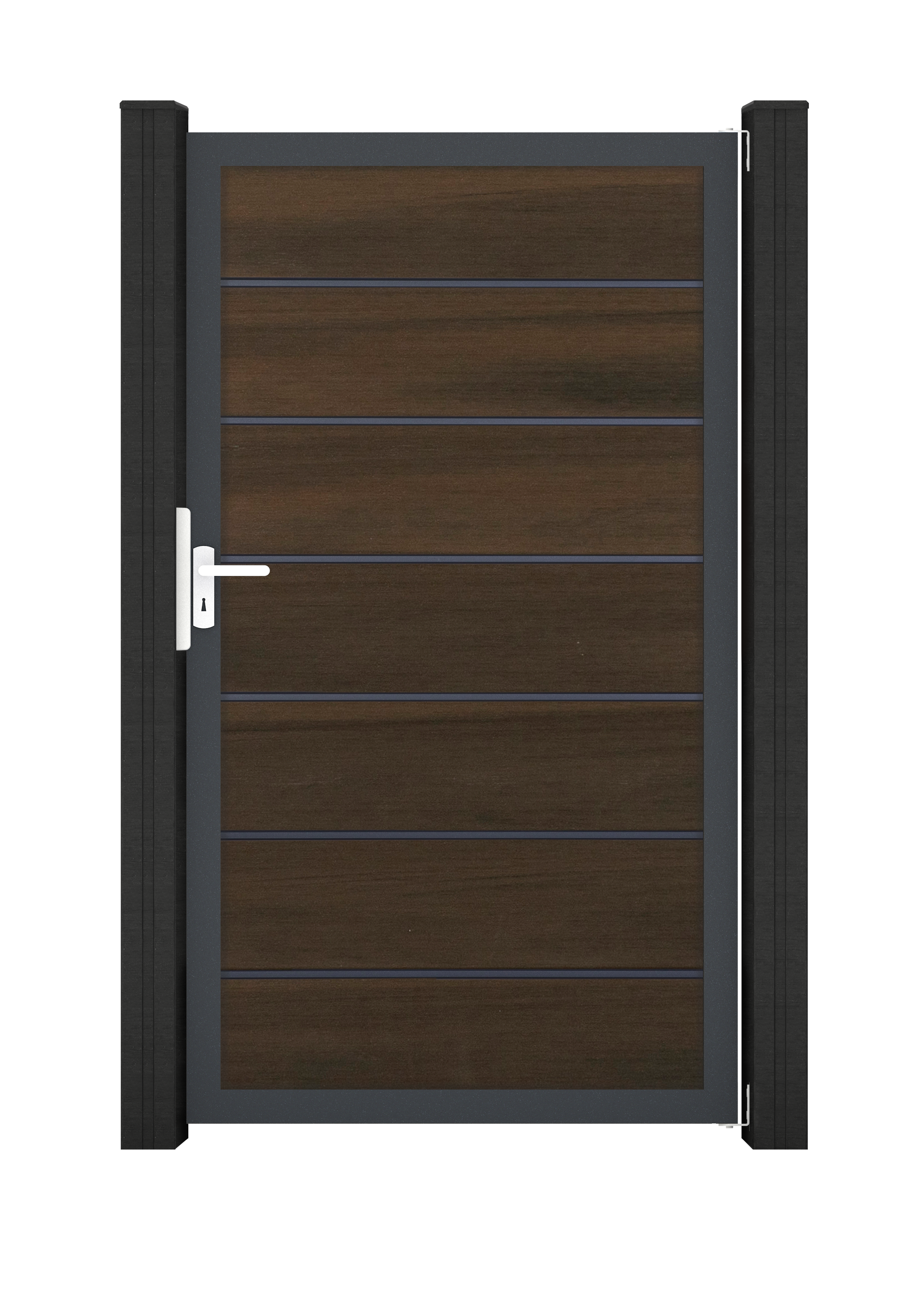 GroJa Solid Grande Premium Tor Sondermaß max. 150x180cm Anthrazitrahmen Walnuss co-extrudiert