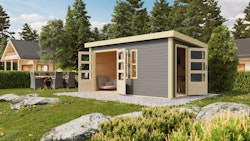 Karibu Woodfeeling Mittelwand-Gartenhaus Schönbuch 2 - 38 mm