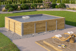 Weka Massivholzpool Siargao Gr. 2 - 45 mm - 416 x 540 cm