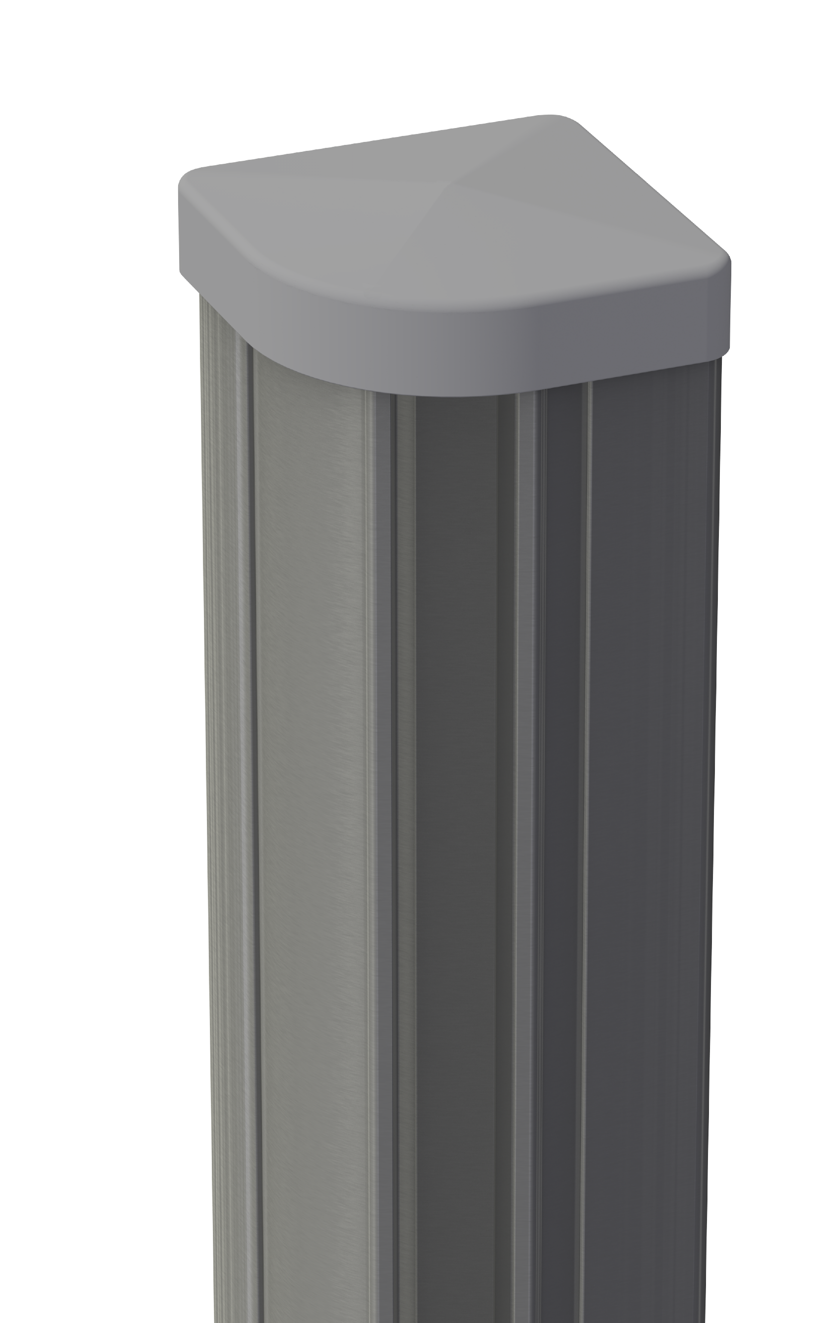 GroJa  Alu-Steckzaun variabler Eckpfosten 7x7 inkl. Kappe Silbergrau DB701 1900 mm