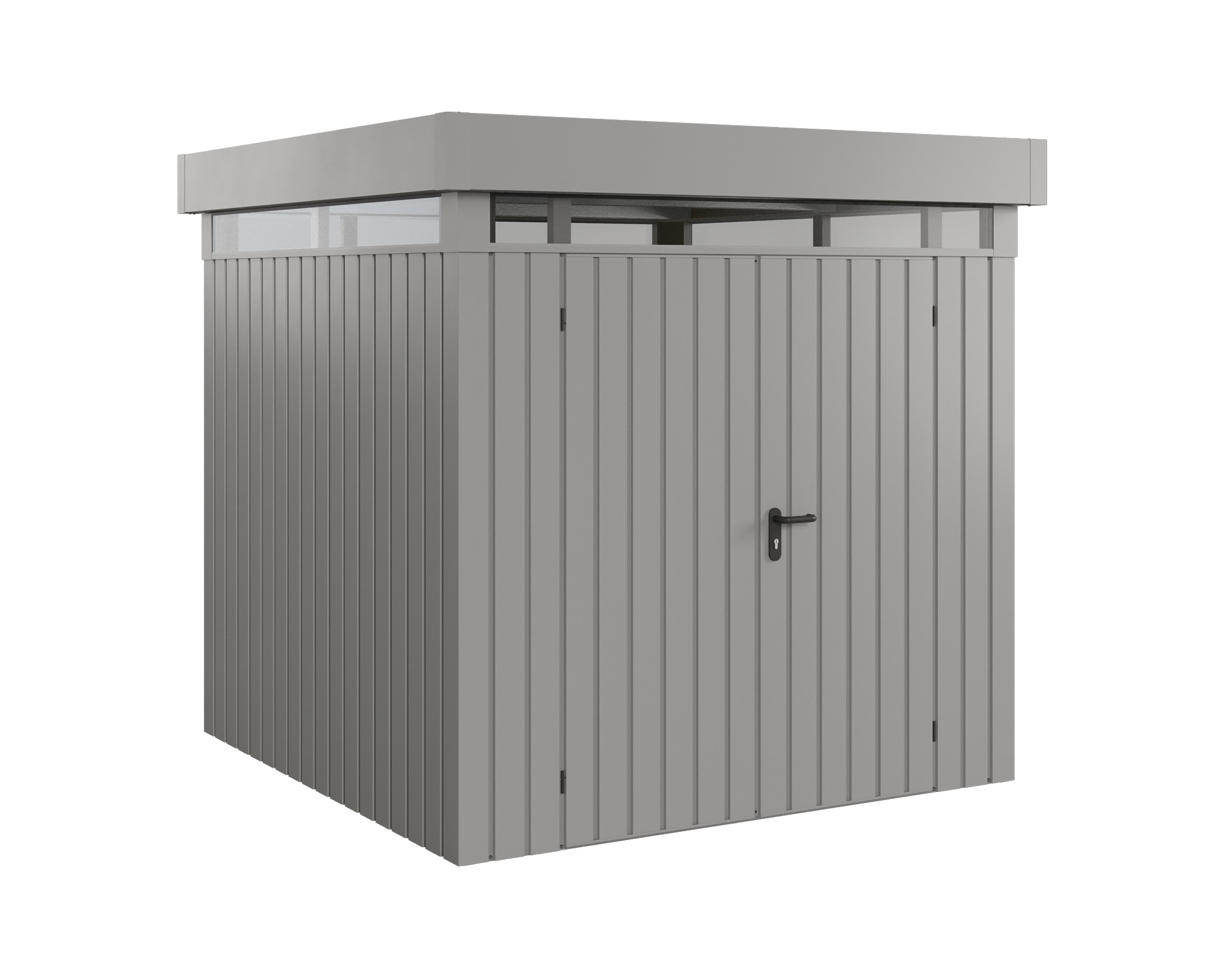 Hörmann Metall-Gerätehaus EcoStar EuroLine EFD mit Flachdach B 214 x T 214 cm (EFD 5) mit Lichtband, Motiv Modern (mit s...