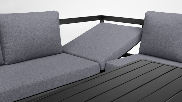 Kettler Casual Dining Eckset OCEAN, Aluminium Anthrazit / 100 % Polyester Grau