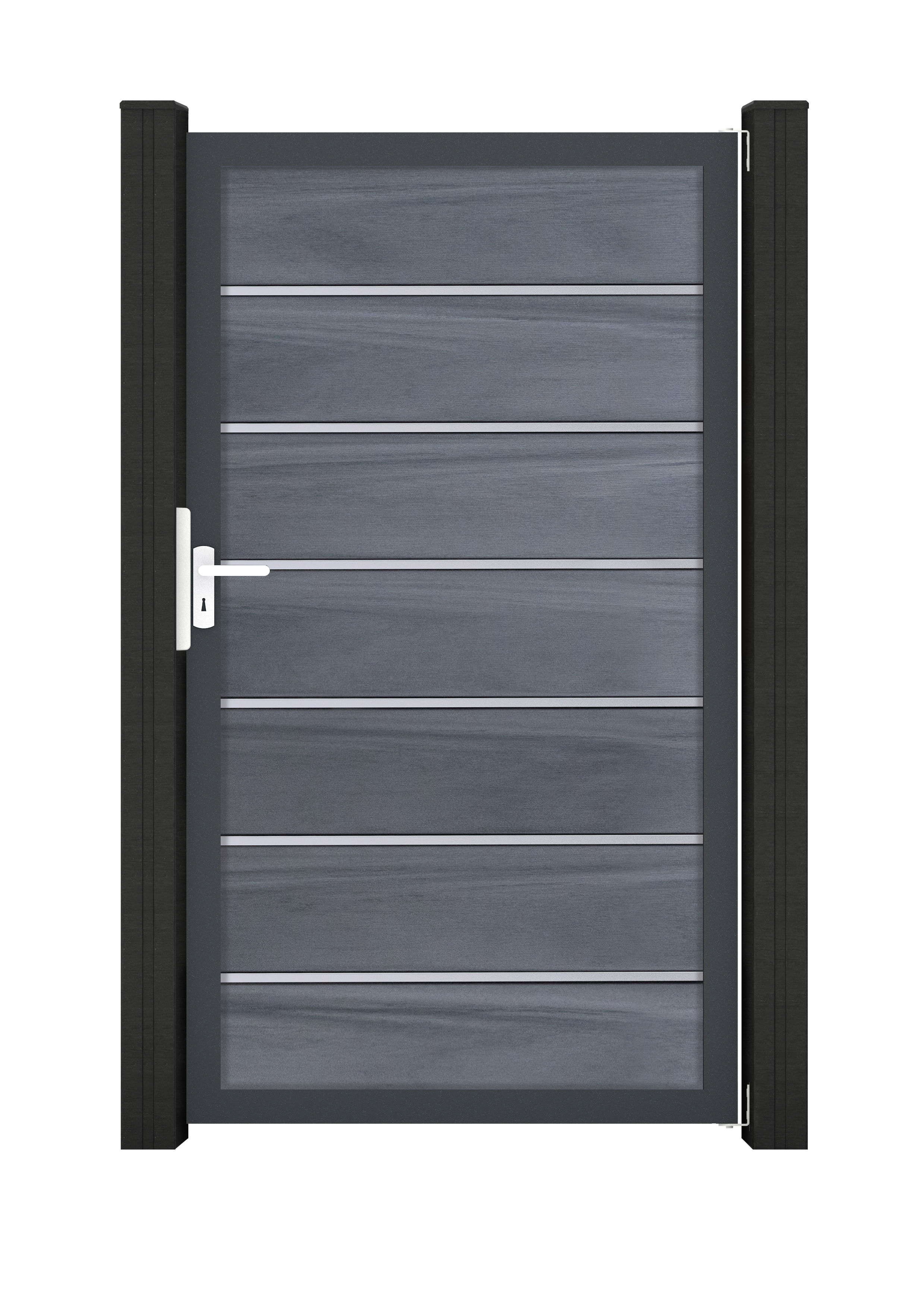 GroJaSolid Grande Premium Tor Farbe: Steingrau co-extrudiert 100 x 180 x 4,0cm Rahmen: Anthrazit