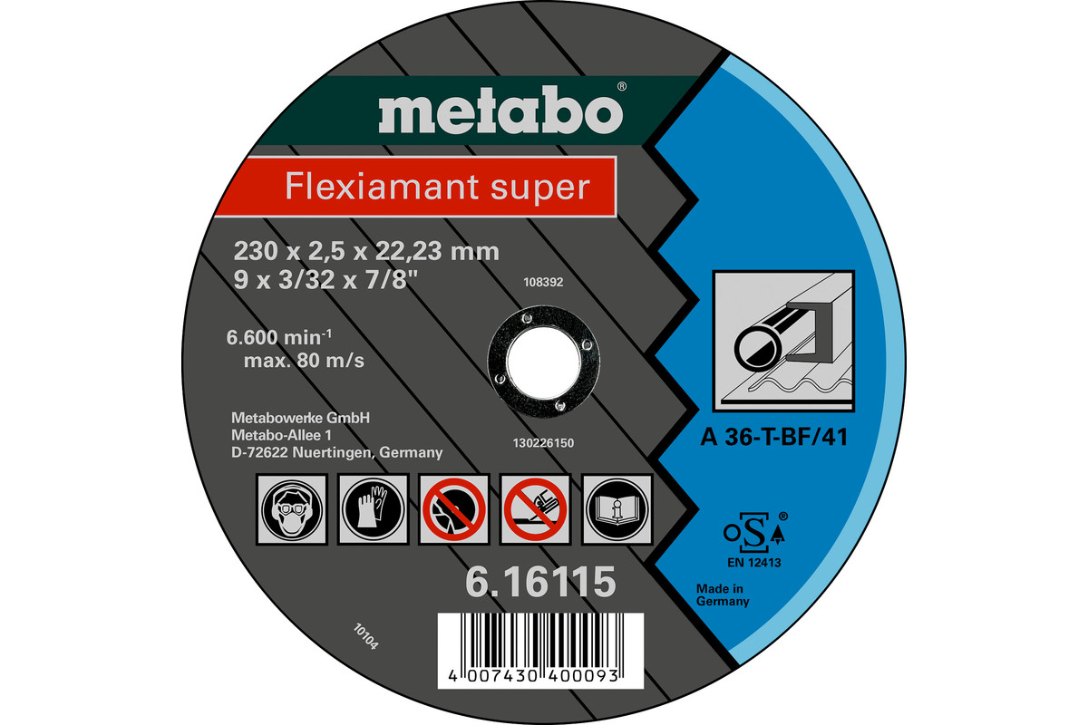 Metabo Flexiamant super 125x2,0x22,23 StahlTrennscheibegekröpfte Ausführung