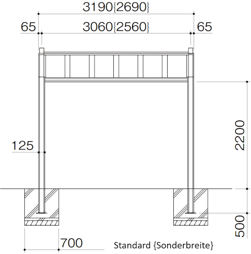 Ximax Carport My-Port 7 Typ 60 511 x 269 cm