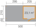 Vorschaubild Weka Gartenhaus Designhaus wekaLine 172 B mit Anbau (295 cm)