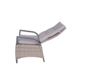Vorschaubild Garden Pleasure Gartenmöbel Set DIJON / AMELIA, Tisch 200 x 100 + 6 Hochlehner, Aluminium Anthrazit / Polyrattan Champagner / Kissen 100 % Polyester Creme