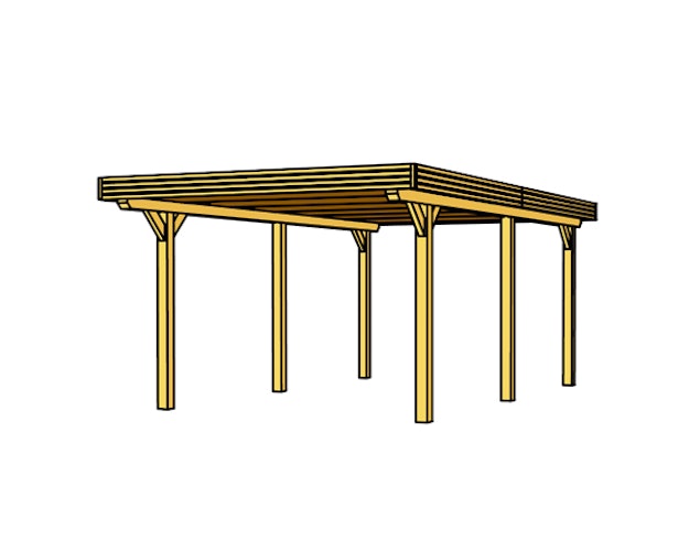 Skan Holz Spessart- Flachdach Einzelcarport aus Leimholz Breite 355 cm