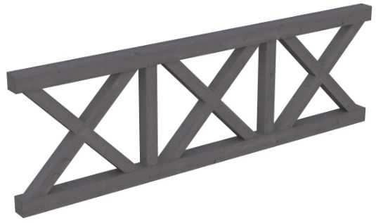Thumbnail - Skan Holz Andreaskreuz-Brüstung für Terrassenüberdachung 270 cm, schiefergrau