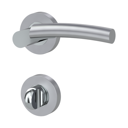 Griffwerk RAFFAELLA Schraubtechnik GK4 -Chrom/Perla Silbermatt  Rosettengarnitur -Schraubt. -WC -TS 40-45mm