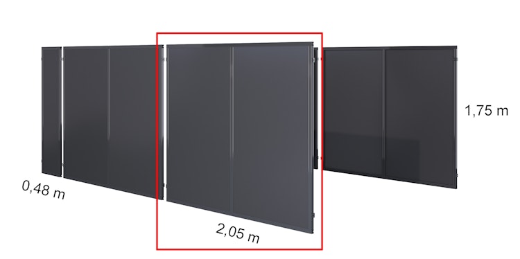 KGT Seitenelement groß für Aluminium Carport Elbe (1 Stück)