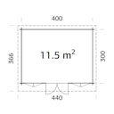 Vorschaubild Palmako Gartenhaus Lisa 11,5 m² - 34 mm