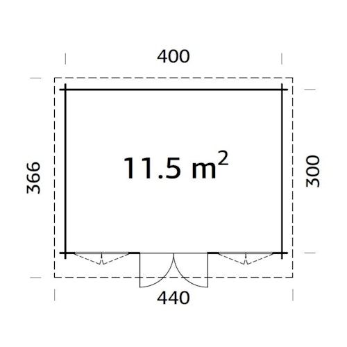 Palmako Gartenhaus Lisa 11,5 m² - 34 mm