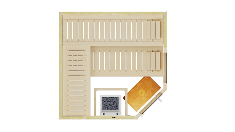 Weka Elementsauna Varberg 3 - 68 mm Sparset 2 inkl. 7,5 kW Bioaktiv-Ofen mit Steuergerät