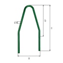 Vorschaubild Alberts® Schutzbügel Safety fvz.,grün,z.Einb.,BxH 800x1000 mm,Bügelh.1500 mm,Rahmen⌀60 mm 772345