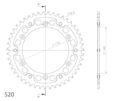 Supersprox Stealth-Kettenrad 520 47Z (Gold)